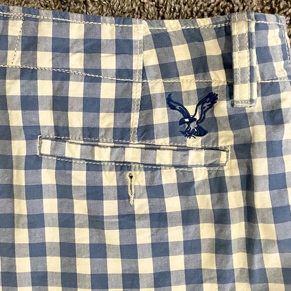 5/$25 American Eagle blue and white gingham plaid shorts - Picture 4 of 6